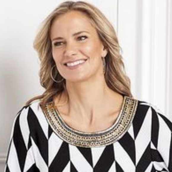 Anthony Richards Stripes Embellished Top - Picture 4 of 10